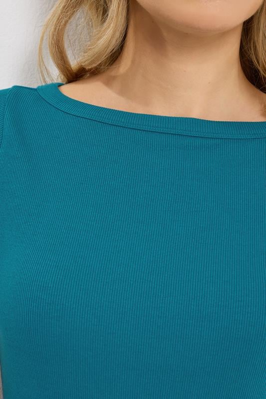 LTS Tall Women's Teal Blue Boat Neck T-Shirt | Long Tall Sally 4