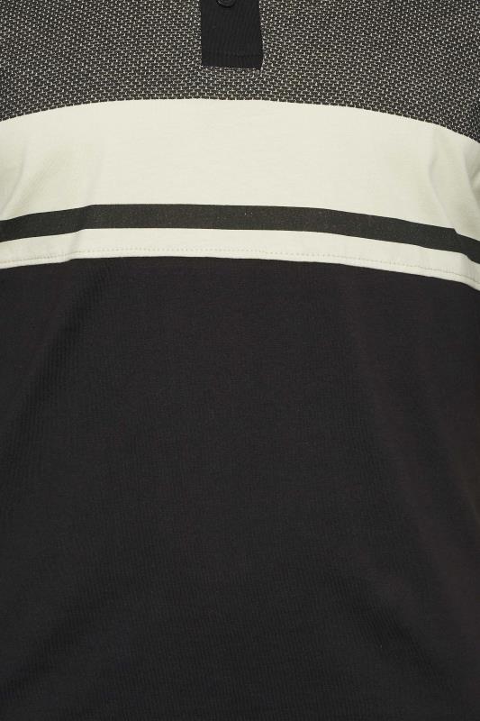 KAM Big & Tall Black Dobby Polo Shirt | BadRhino 3