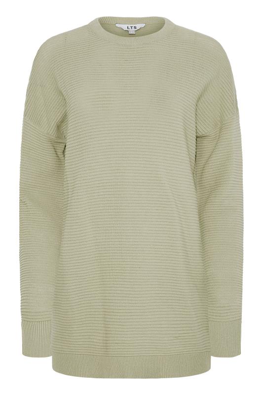 LTS Tall Womens Sage Green Ribbed Knitted Jumper | Long Tall Sally  6