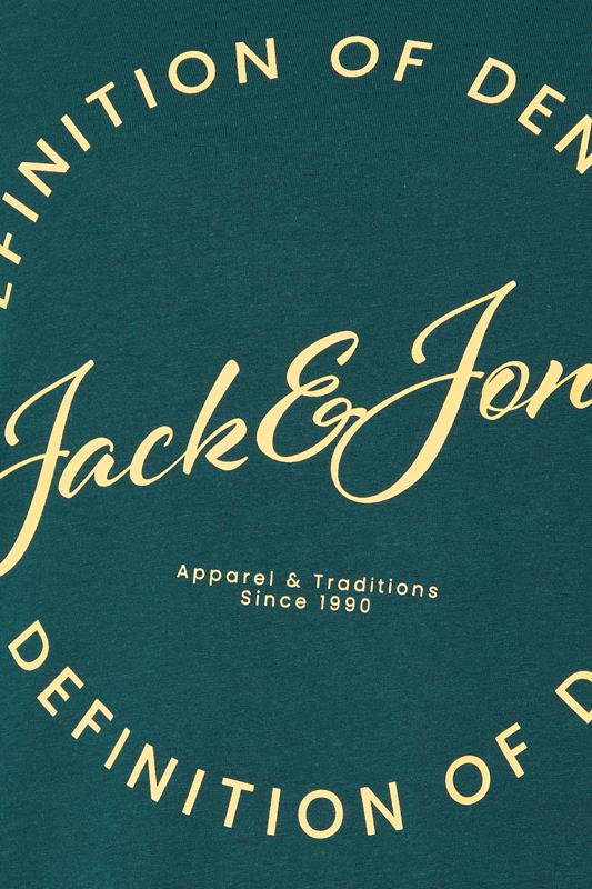 JACK & JONES Big & Tall 5 PACK Blue/Navy Blue/Green/Off-White/Black T-Shirts | BadRhino 11
