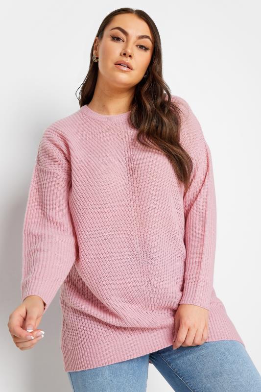 Plus Size  YOURS Curve Pink Essential Jumper