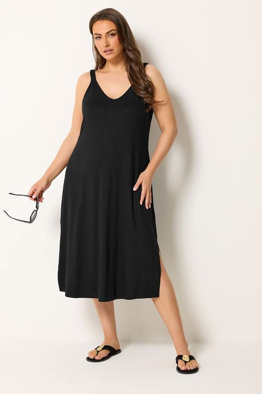 YOURS Plus Size Black Throw On Dress | Yours Clothing 1