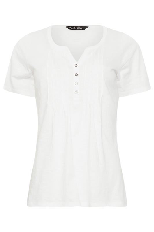 M&Co 2 PACK Red & White Floral Cotton Henley Tops | M&Co 9