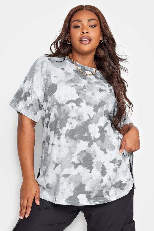 LIMITED COLLECTION Plus Size Grey Camo Print T-Shirt | Yours Clothing 1
