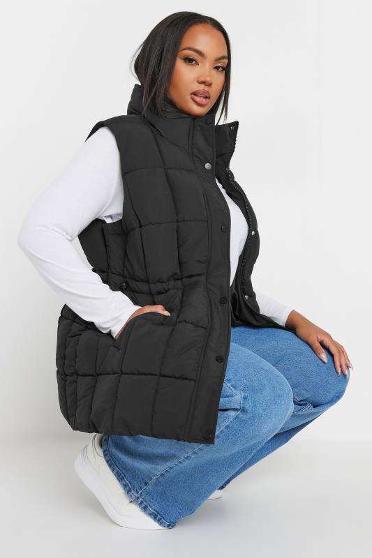 YOURS Plus Size Black Quilted Lightweight Gilet | Yours Clothing 2