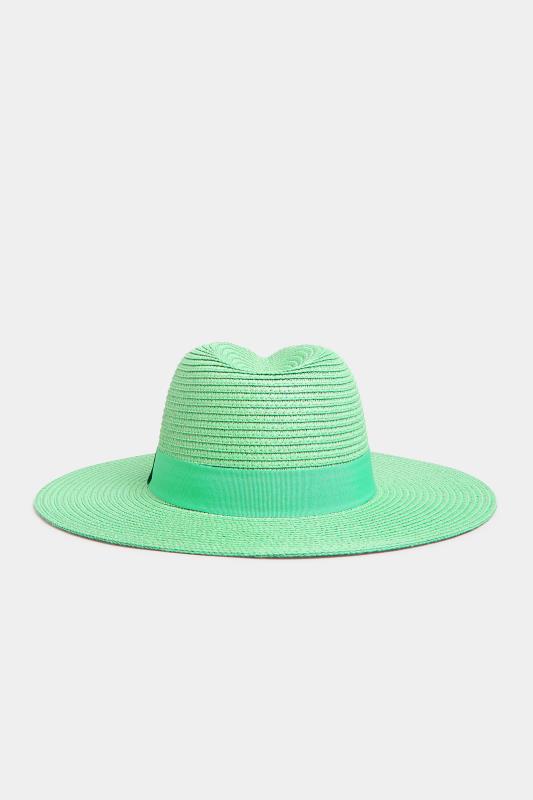 Green Straw Fedora Hat | Yours Clothing  3