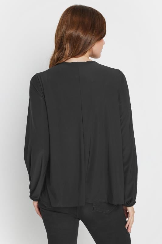 M&Co Black Zip Front Bellow Sleeve Top | M&Co 3