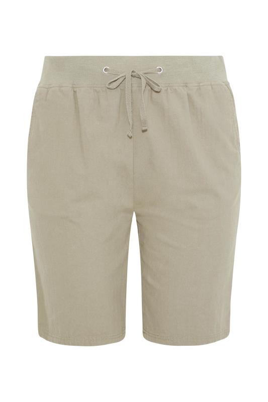 Plus Size Khaki Green Cool Cotton Shorts | Yours Clothing  5