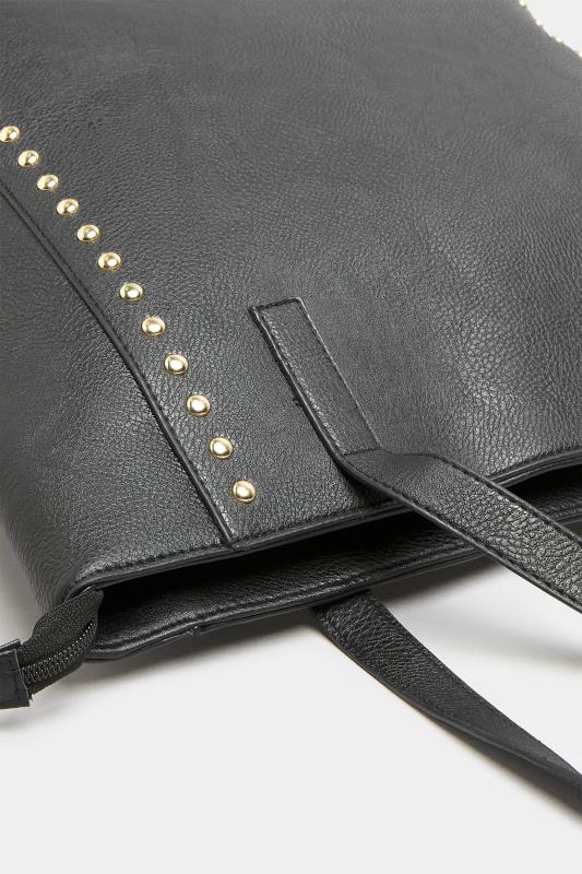 Black Stud Shopper Bag | Yours Clothing 5