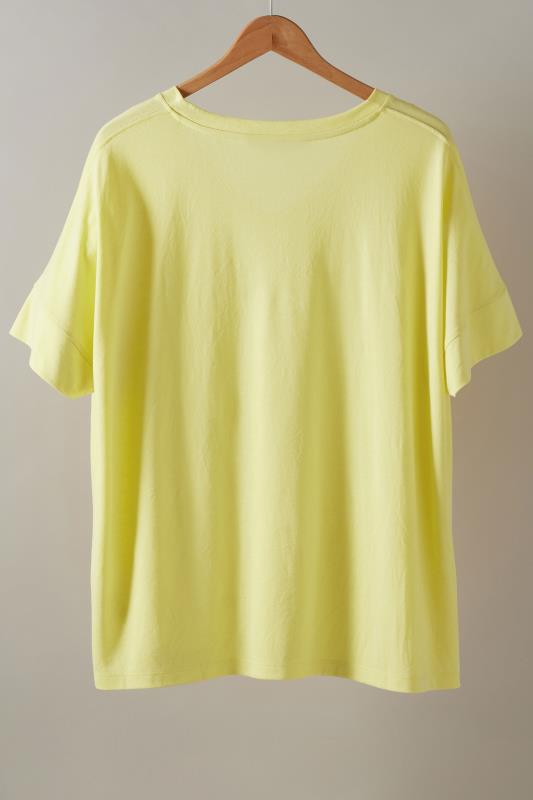 EVANS Plus Size Yellow V-Neck Modal Rich T-Shirt | Evans 6