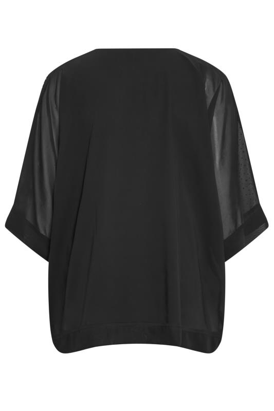 YOURS LONDON Plus Size Black Diamante Embellished Cape Top | Yours Clothing 7