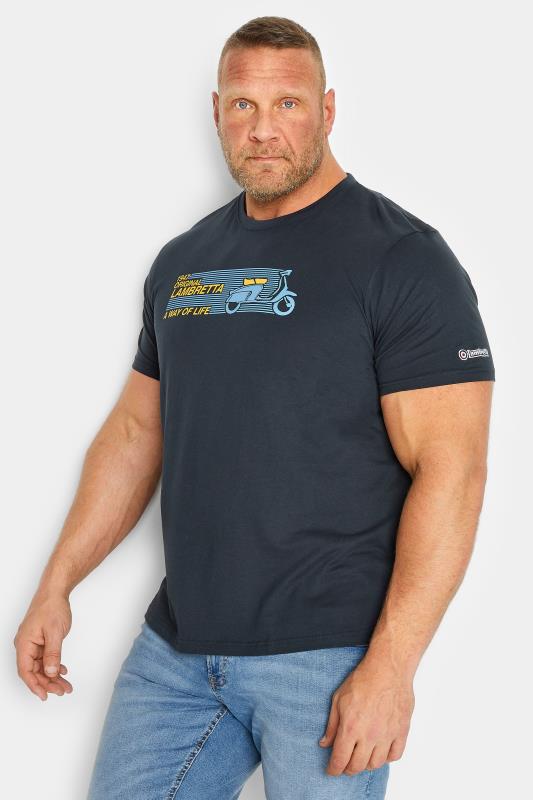Men's  LAMBRETTA Big & Tall Navy Blue Scooter Print T-Shirt