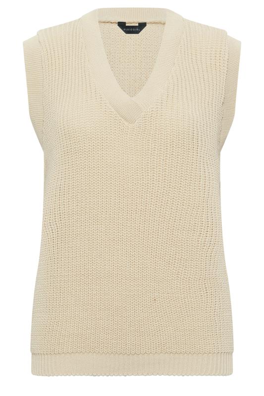 Petite Cream Chunky Knitted Vest Top | PixieGirl 8