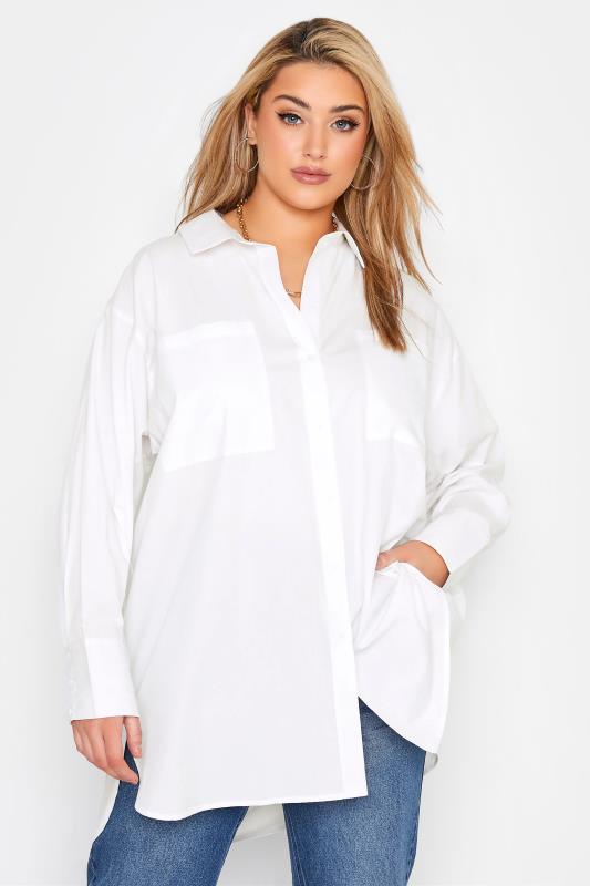 LIMITED COLLECTION Curve White Oversized Boyfriend Shirt 1