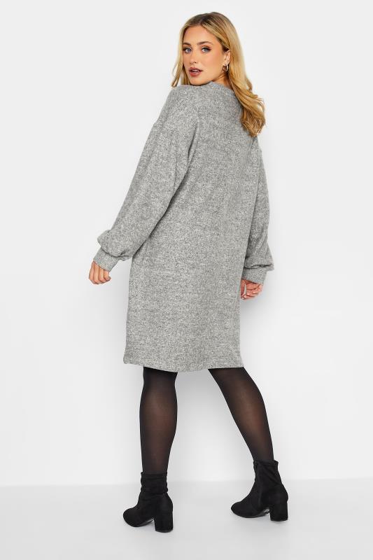 Plus Size Grey Soft Touch Midi Dress | Yours Clothing  3