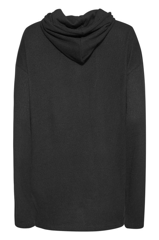 LTS Tall Black Soft Touch Longline Hoodie 6