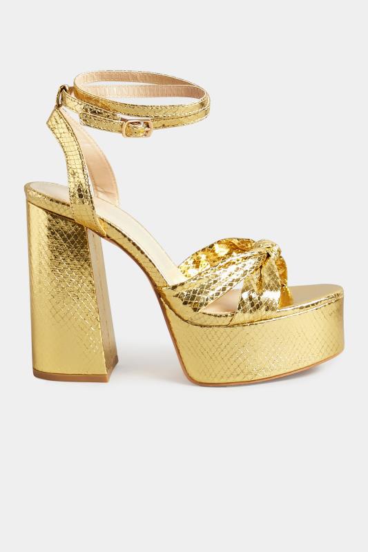 PixieGirl Gold Shine Platform Heels In Standard D Fit | PixieGirl 3