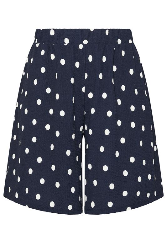 YOURS Plus Size Navy Blue Polka Dot Shorts | Yours Clothing 5