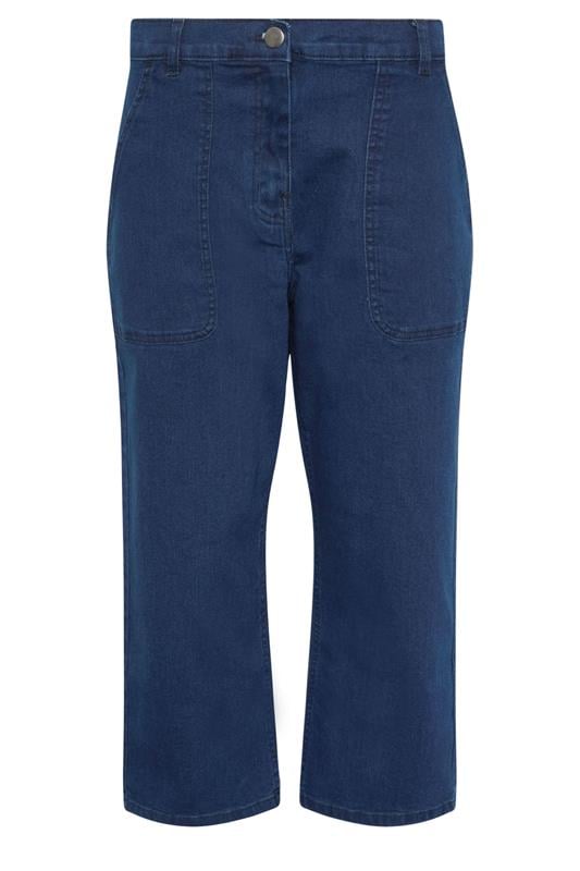 M&Co Indigo Blue Stretch Carpenter Cropped Jeans | M&Co 5