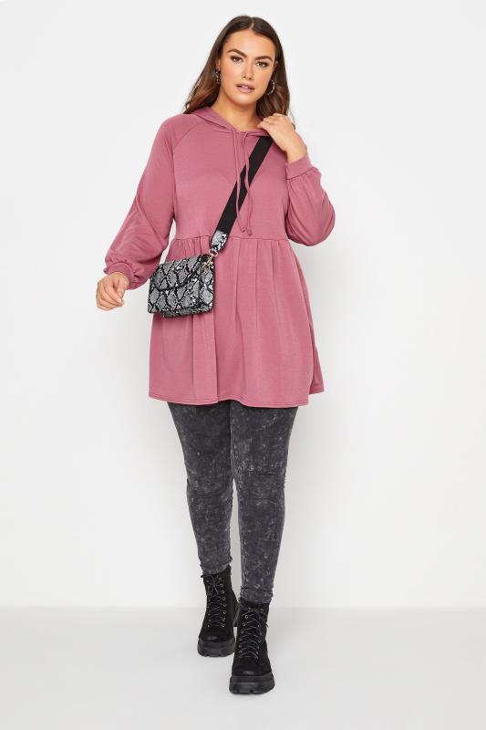 LIMITED COLLECTION Curve Pink Peplum Hoodie 2