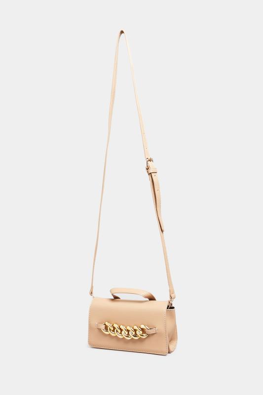 Plus Size Beige Brown Chunky Chain Mini Bag  | Yours Clothing 3