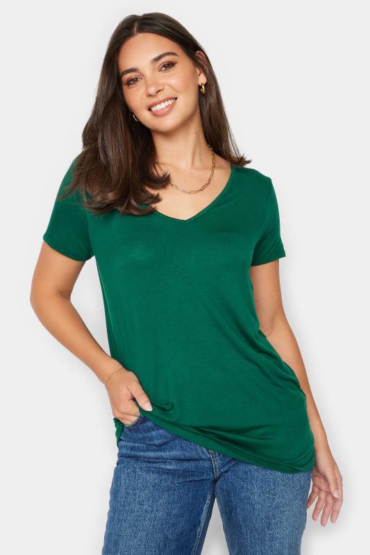 Tall  LTS Tall Dark Green V-Neck T-Shirt