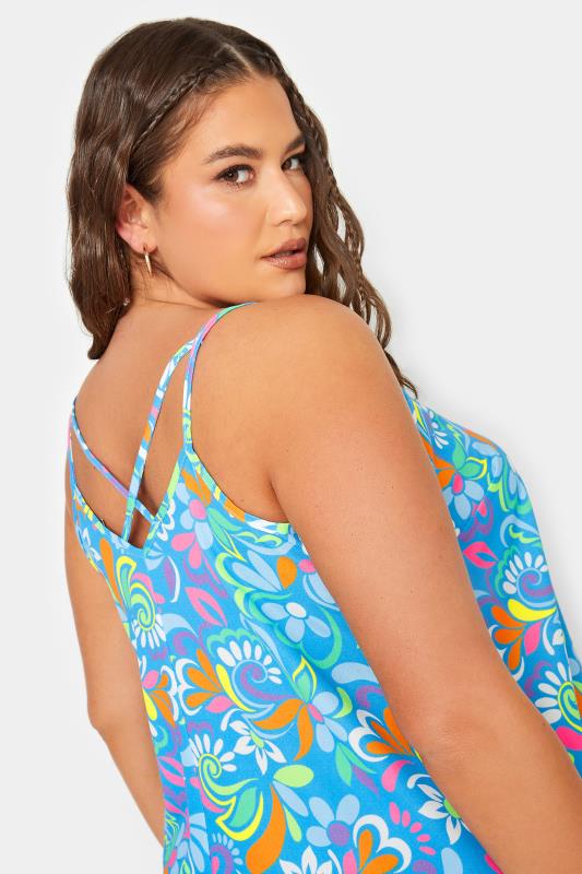 LIMITED COLLECTION Curve Plus Size Blue Abstract Swirl Print Cami Top | Yours Clothing  4