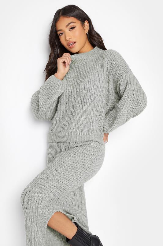 Petite Grey Midi Knitted Skirt | PixieGirl 4