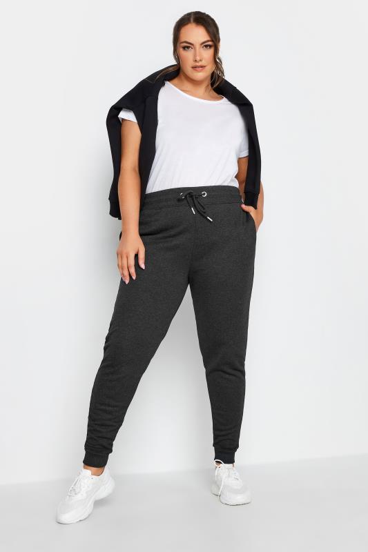 YOURS Plus Size Charcoal Grey Cuffed Joggers | Yours Clothing 2