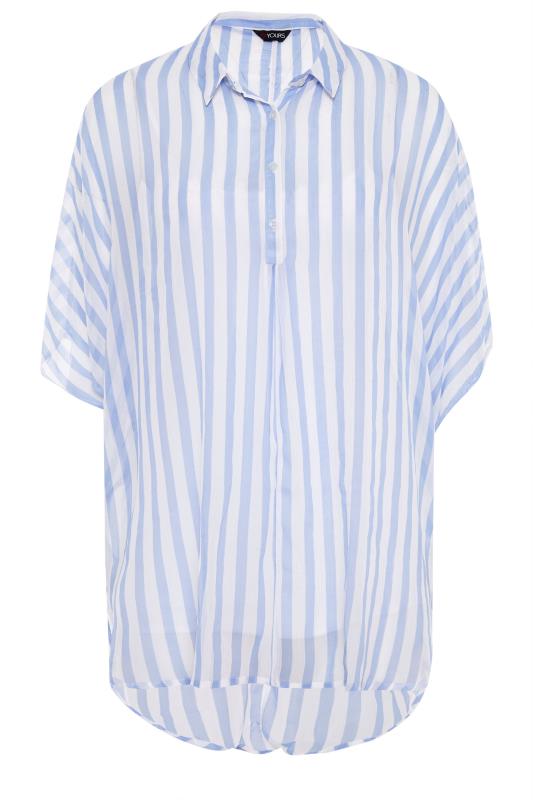 Blue Stripe Batwing Shirt | Yours Clothing