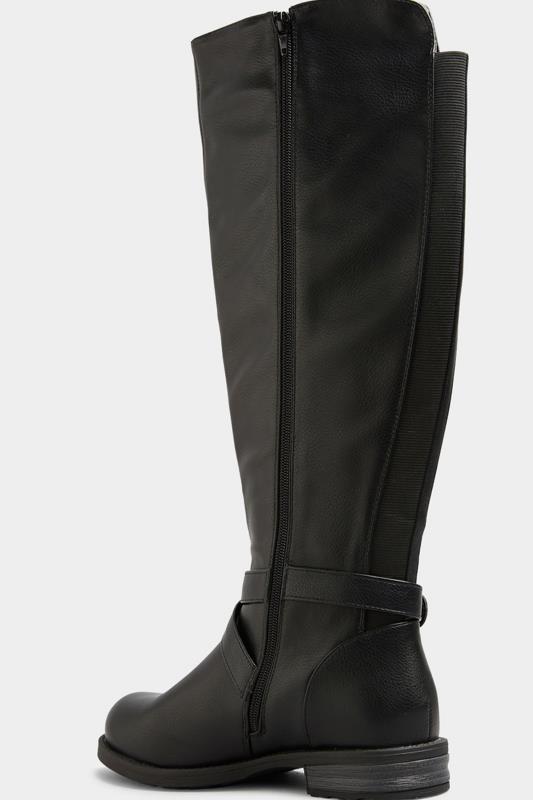 Black Faux Leather Knee High Boots In Wide E Fit & Extra Wide EE Fit | Yours Clothing 4