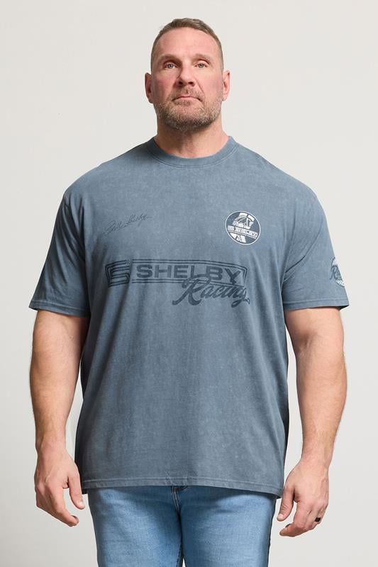 BadRhino Big & Tall Blue Acid Wash Shelby Graphic T-Shirt | BadRhino 1