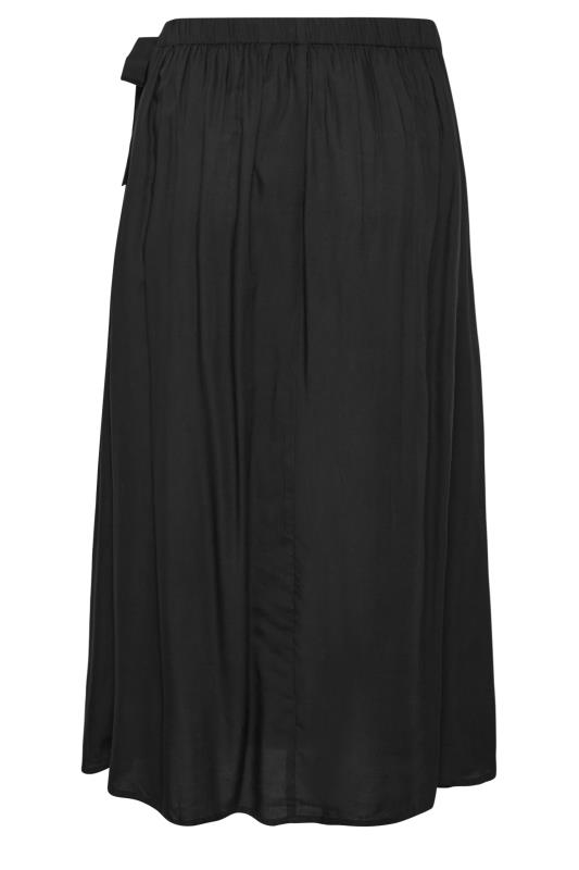 LIMITED COLLECTION Plus Size Black Wrap Midi Skirt | Yours Clothing 6