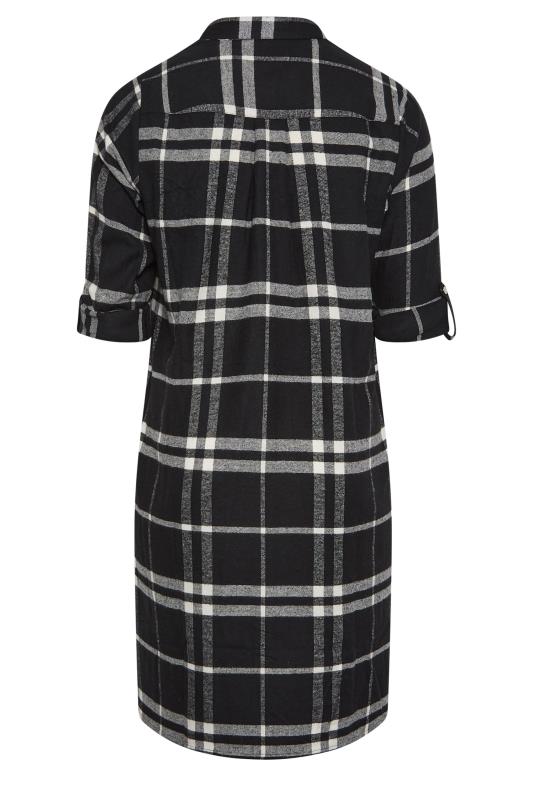 YOURS Plus Size Black Check Print Longline Shirt | Yours Clothing 7
