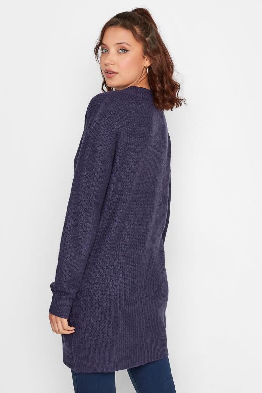 LTS Tall Navy Blue V-Neck Knitted Tunic Top 3