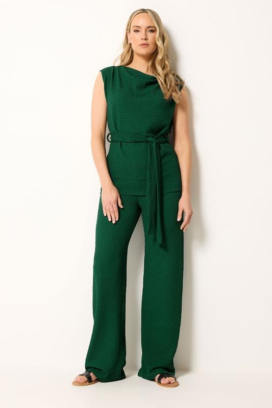  LTS Tall Hose mit weitem Bein in Waldgrün aus Strukturmaterial