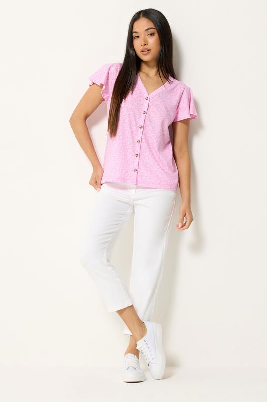 M&Co Petite Pink Short Sleeve Cotton Shirt | M&Co 1