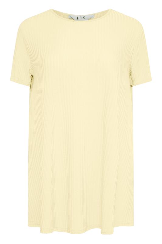 Tall Women's LTS Yellow Short Sleeve Ribbed Swing Top | Long Tall Sally 5