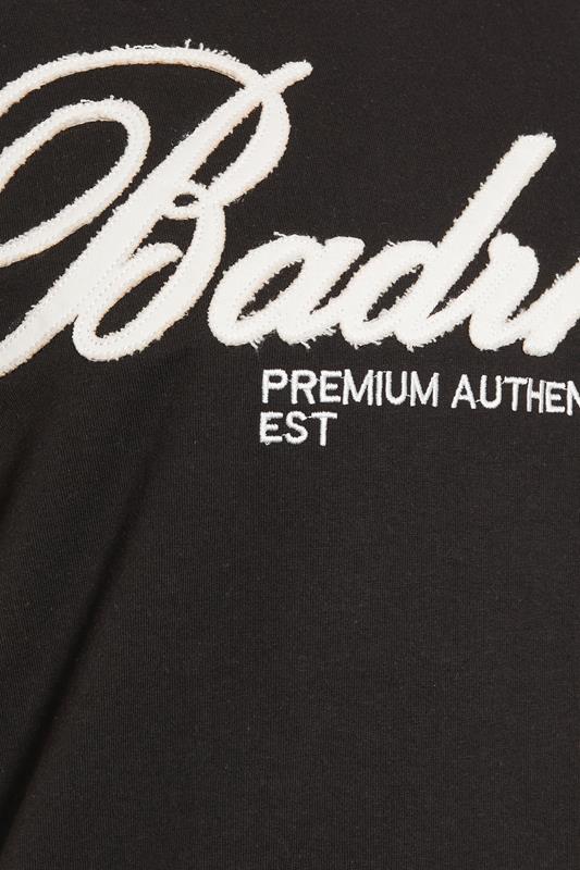 BadRhino Big & Tall Black Embroidered Script T-Shirt | BadRhino 7