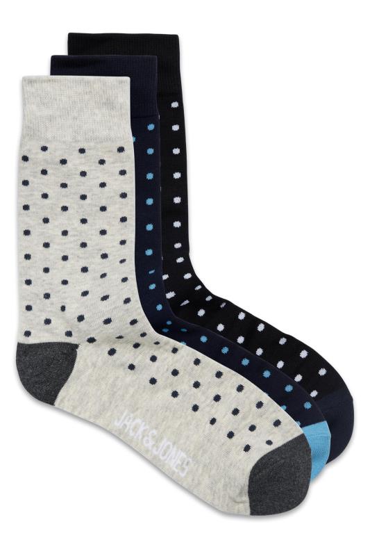 Plus Size  JACK & JONES Grey Spot Print Socks Gift Box