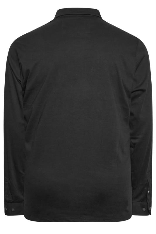 D555 Big & Tall Black Long Sleeve Polo Shirt | BadRhino 4