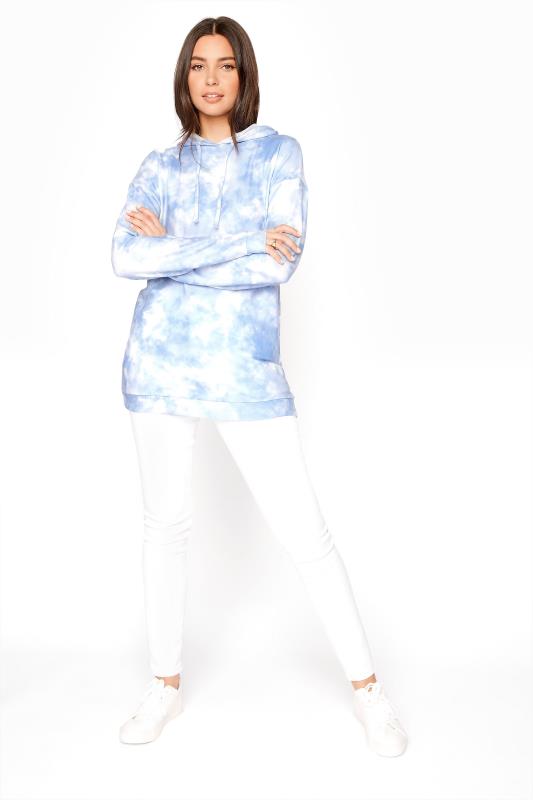 LTS Tall Blue Tie Dye Soft Touch Hoodie 3