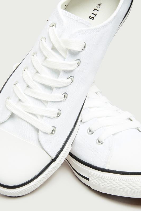 LTS White Canvas Low Trainers In Standard D Fit 5