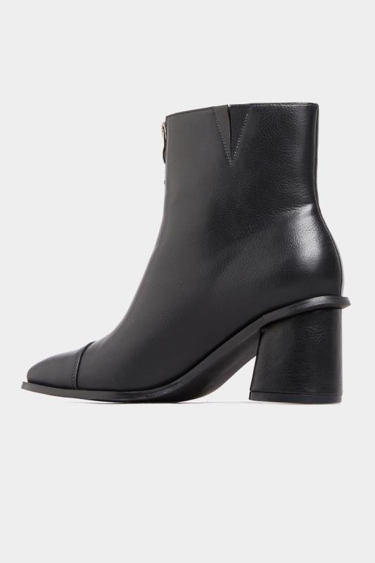 LIMITED COLLECTION Black Vegan Faux Leather Zip Heeled Boots In Wide Fit_D.jpg