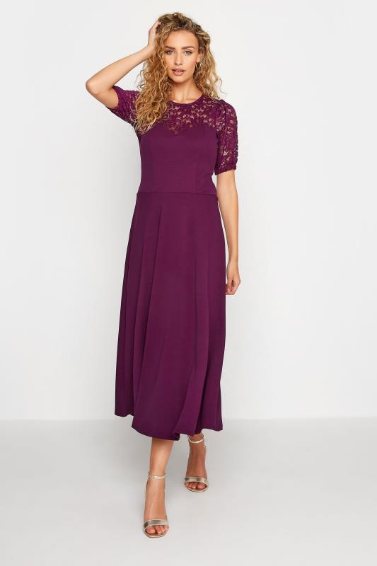 Tall Women's LTS Purple Lace Midi Dress | Long Tall Sally 2