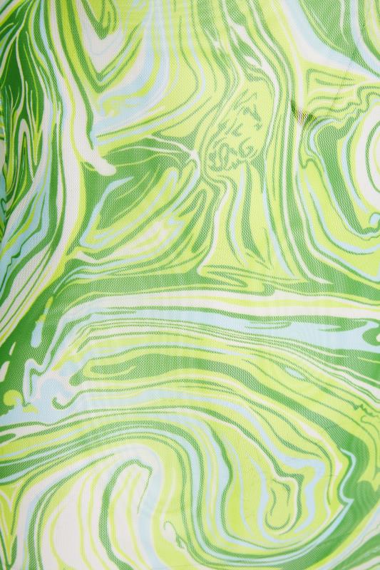 LTS Tall Lime Green Swirl Print Mesh Top 5