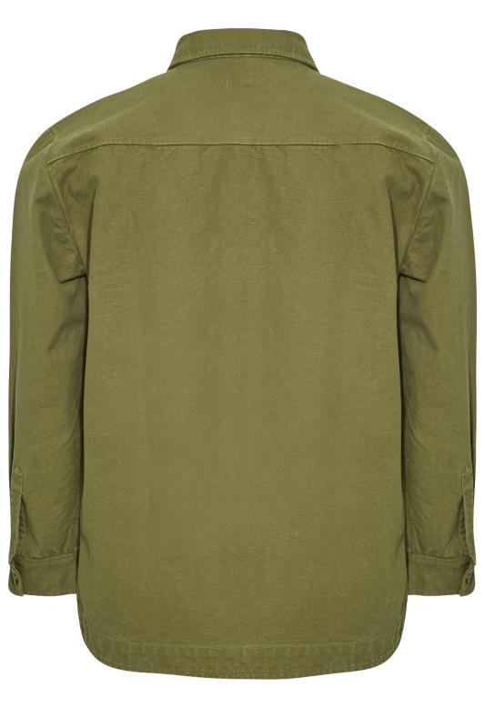 BadRhino Big & Tall Khaki Green Twill Overshirt Jacket 3