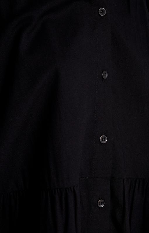 Black Tiered Smock Longline Shirt | Yours Clothing 5