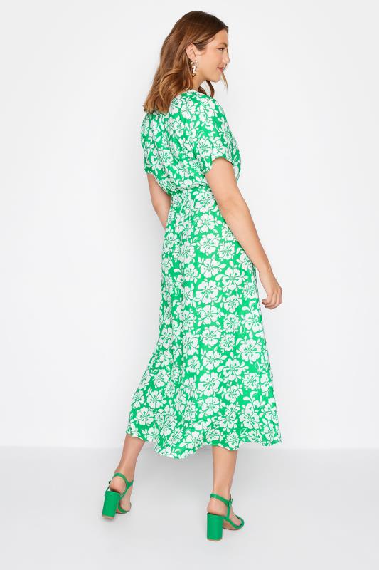 LTS Tall Green Floral Print Wrap Dress 3