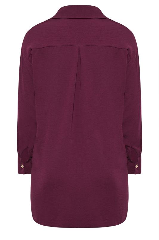 YOURS LONDON Plus Size Purple Button Pleat Front Blouse | Yours Clothing 7